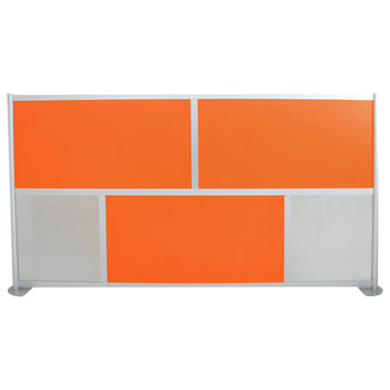 Loftwall Office Screen, Modern Lightweight Frame, 8"x53", Orange