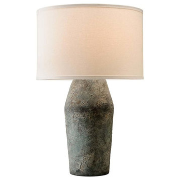 Artifact 27" Table Lamp, Moonstone Finish, Off-White Linen Shade