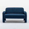 SEYNAR Modern Sherpa Boucle Love seat ,Upholstered Living Room 2-Seater Sofa, Navy