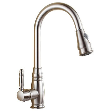 Vanity Art Pull Out Kitchen Faucet, Brushed Nickel