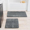 Lavish Home 2 Piece Memory Foam Bath Mat Set, Platinum