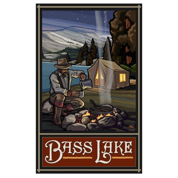 Paul A. Lanquist Bass Lake California Lake Tent Camper Art Print, 12"x18"