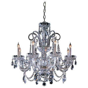 Traditional Crystal 8-Light 27" Traditional Chandelier in Polished Chrome with