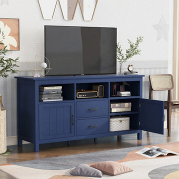 2 Doors and 2 Drawers TV Stand Open Style Cabinet living room Sideboard
