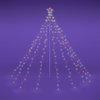 LED Waterfall Cone Tree Light with Star Finial 9 Strings Christmas Decor RGB