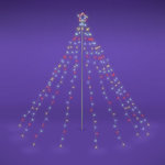 Yescom - LED Waterfall Cone Tree Light with Star Finial 9 Strings Christmas Decor RGB - Features: