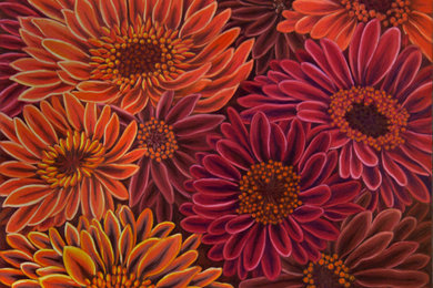 Gerbera Orange Red by Andrea Strongwater, 2007
