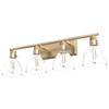 Van Nuys Alturas Gold With Clear Glass 4 Light Vanity Wall