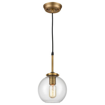 -Transitional Style w/ ModernFarmhouse inspirations-Glass and Metal 1 Light