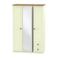 Pembroke Single Wardrobe With Drawers And Double Mirrored Wardrobe