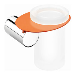 Secret Bath. Wall toothbrush holder. Chrome-Orange. Giselle Collection. - Toothbrush Holders