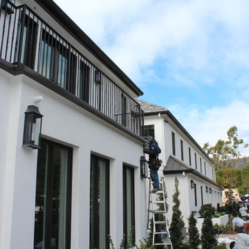 6 inch Angle Face/Flat Face Gutters with smooth Downspouts in Pacific Palisades