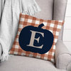 Blue Pumpkin Monogram E 18x18 Spun Poly Pillow