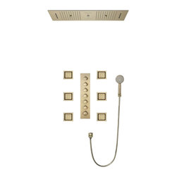 LED Mist Shower System With Hand Shower, Style F - Touch Panel Light - Showerheads And Body Sprays