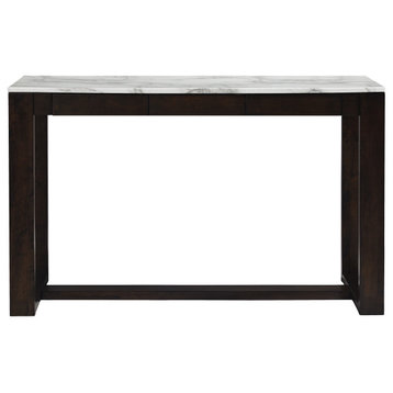 Stateside Counter Table in Java Brown & White Faux Marble