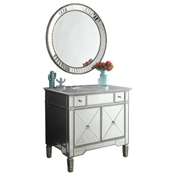 36" Mirror Reflection Ashlyn Bathroom Vanity With Kesha Mirror