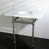 36X22 Vanity Top With Brass Feet Combo, Carrara Marble/Brushed Nickel