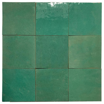 Contemporary Zellige Pistachio Green, 12"x12"x1/2" Panel