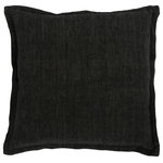 Kosas Home - Amy 100% Linen 22" Square Throw Pillow, Charcoal - Introduce rich color into your home with the Amy pillow collection. Crafted from cold dyed fabric for a distressed look, this pillow enhances any space with a luxuriously look and feel. Choose from multiple colors for the shade that best fits your design, or combine multiples to create a vibrant effect. A soft feather blend insert gives this pillow a lavish supportive feel that makes this pillow as comfortable as it is beautiful.