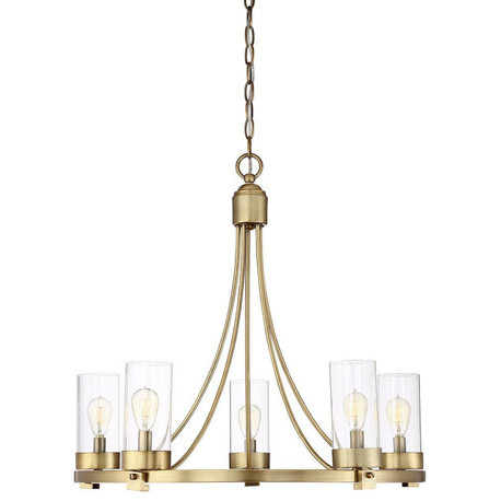 Trade Winds Ashland 5-Light Chandelier in Natural Brass