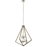 Kichler - Chandelier 8-Light - The 8-light chandelier from the DerynTM collection delivers a minimalist style with crisp, clean lines and an inverted diamond shape structure. Accented with clear seeded glass and a Distressed Antique Grey and Nickel finish - making it the perfect addition to refined rustic and coastal settings. in.,