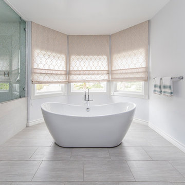 Transitional Luxury Bathroom with Isolated Bath