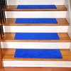 Non-Slip Carpet Stair Treads, Electric Blue Plush, Set of 15