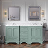 Nantucket 72" Double Bath Vanity, Sage Green, Carrara Marble
