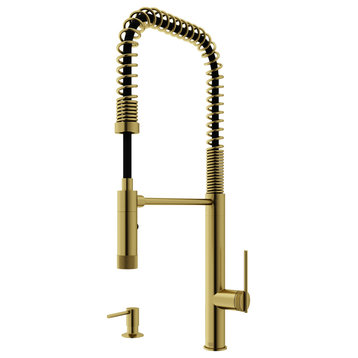 Vigo VG02037K2 Sterling 1.8 GPM 1 Hole Pre-Rinse Pull Down - Matte Brushed Gold