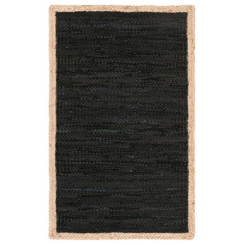 Safavieh Cape Cod Collection CAP901 Rug, Black/Natural, 6'x9'