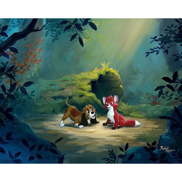 Disney Fine Art, New Found Friend In The Forest, Rob Kaz, Gallery Wrapped