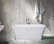 Empava 59" Modern Freestanding White Acrylic Bathtub