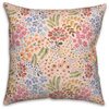 Wild Flower Floral on Pink 18x18 Spun Poly Pillow