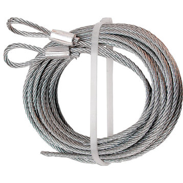 Extension Spring Cable Set, 5/32"x14 ft., Galvanized Carbon Steel, 2Pack