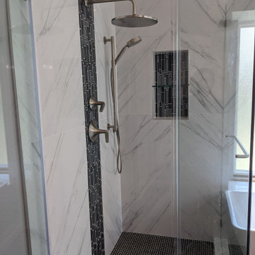 Contemporary grey and white bathroom