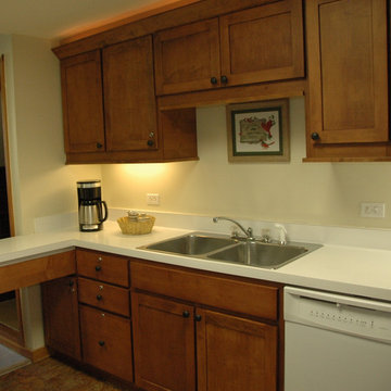 Ski Condo with original pine cabinets and Formica face frames