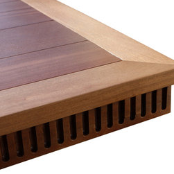 Custom Solid Mahogany Extension Trestle Dining Table Zoomed - Products