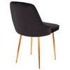 Lumisource Marcel Dining Chair, Set of 2, Black Velvet, Gold Frame
