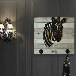 Zebra head wall art, African decor, Safari decor, lodge decor, faux animal - Rec - Artwork