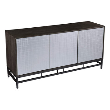 Modern Storage Cabinet, 3 Cabinet Doors With Basketweave Patterned Front