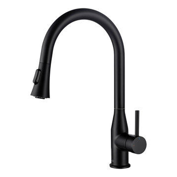 Napa Single Handle Pull Down Faucet, Matte Black, Without Soap Dispenser