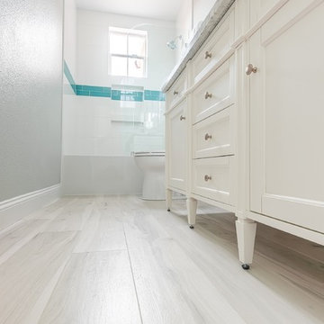 hallway bathroom mountain view