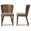 Baxton Studio Sparrow Brown and Gravel Wood Modern Dining Chair, Set of 2
