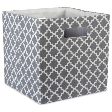 Polyester Cube Lattice Gray Square 13"x13"x13"