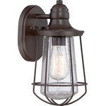 Quoizel - Quoizel MRE8406WT One Light Outdoor Wall Lantern Marine Western Bronze - Inspired by vintage Americana the Marine collection features a nautical flair. The Western Bronze finish complements the overall design of this series and the filament bulb accents the clear seedy glass for a classic look.