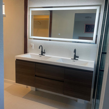 Full Bathroom Remodel with walk in closet addition, relocation of walk- shower