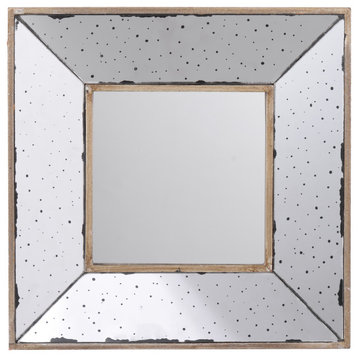 Gewnee Distressed Silver Square Accent Mirror