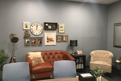 Example of a transitional home design design in Philadelphia
