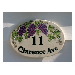 Address Plaque With Grapes - Home Decor