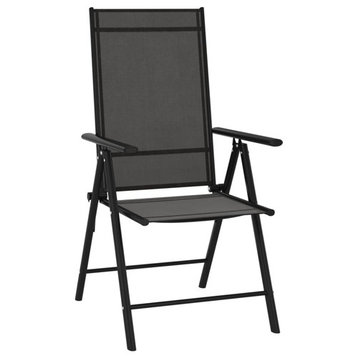 vidaXL Patio Folding Chairs 6 Pcs Camping Garden Lawn Chair Textilene Black